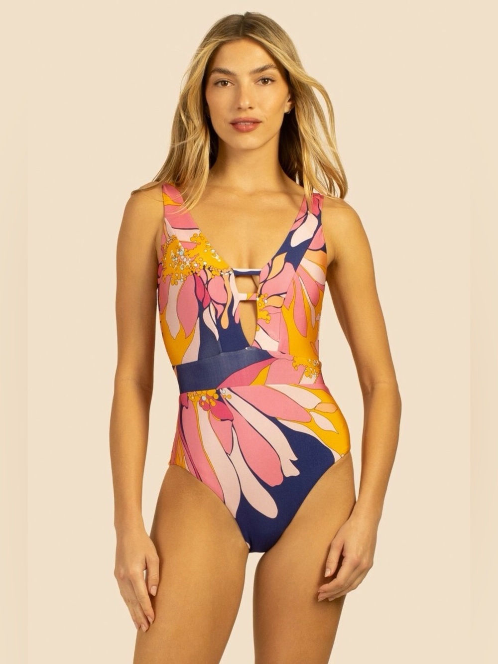 Trina Turk
Breeze Floral Plunge One Piece Swimsuit
